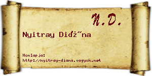 Nyitray Diána névjegykártya